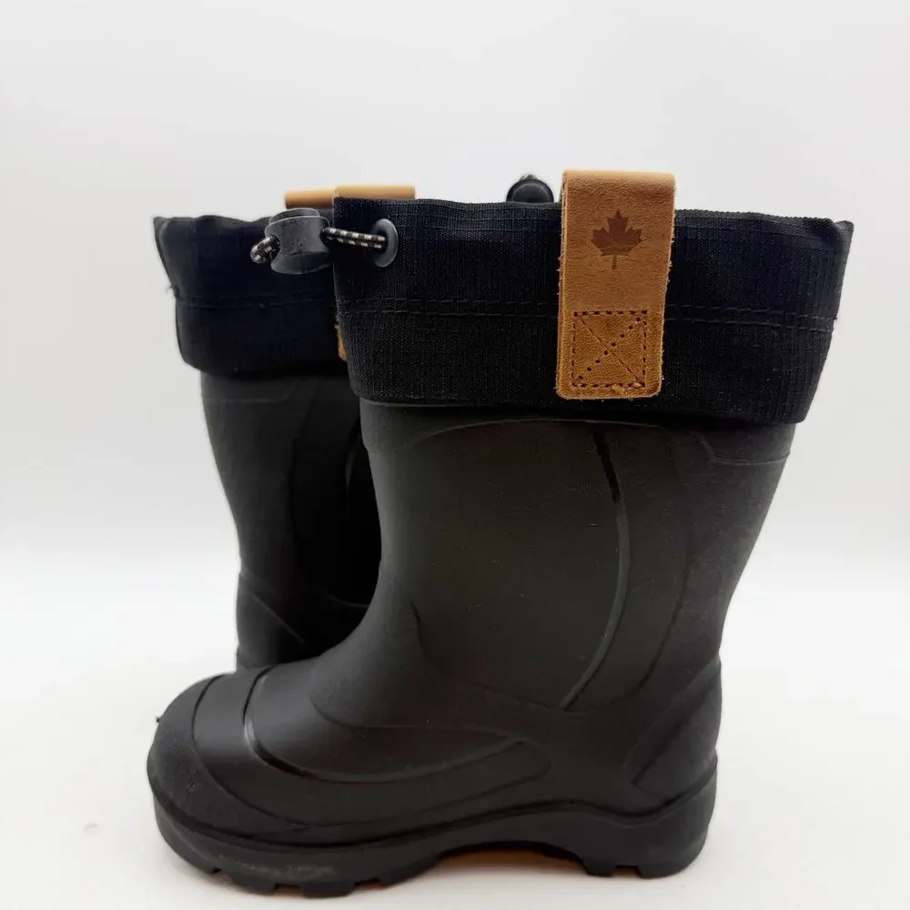 Kamik Little Kids Tundra Jr Boots Size 8 EU 25 Black Waterproof Snow Rain NIB